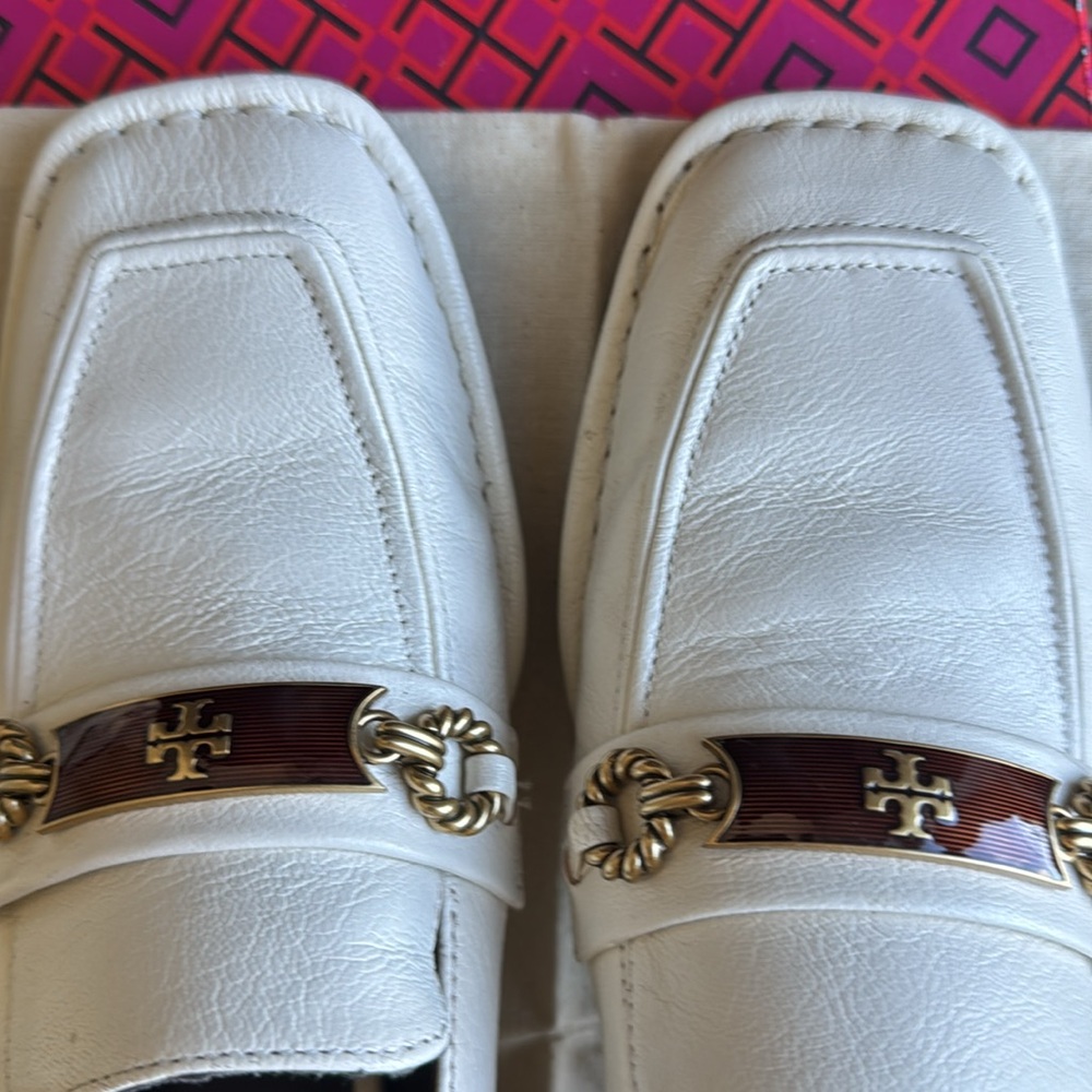 Tory Burch Perrine Heel Loafer 55mm New Ivory 104 Size 8 - Picture 6 of 13